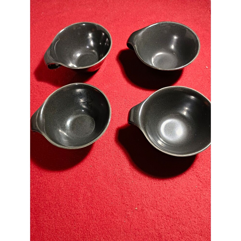 Set of 4 Russel Wright Paden City  Highlight Cup No Saucer Pepper Black MCM